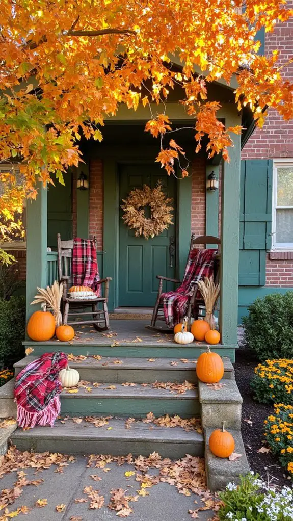 cozy autumn themed outdoor decor