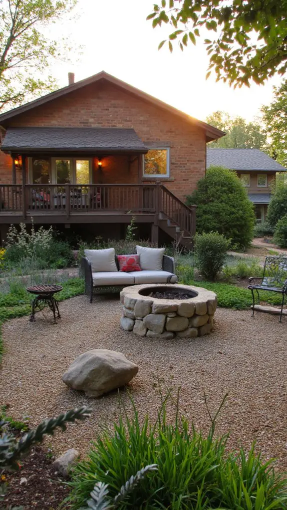 cozy circular fire pit