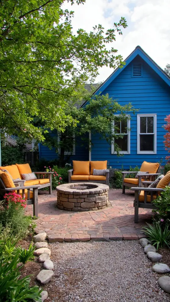 cozy circular fire pit