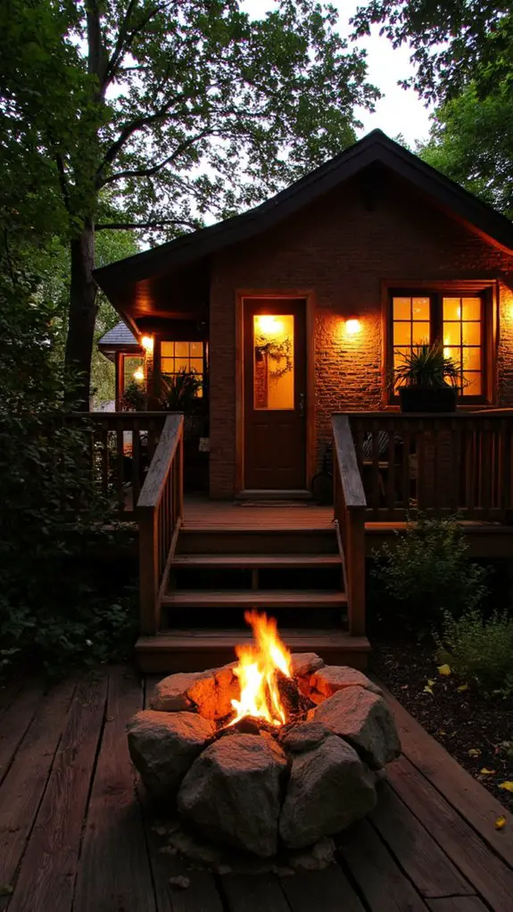cozy fire pit ambiance