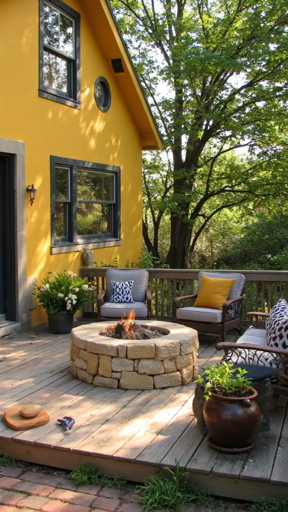 cozy fire pit gathering