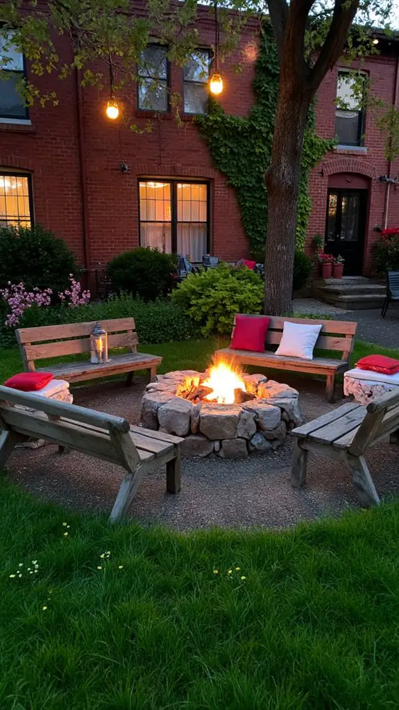 cozy fire pit seating