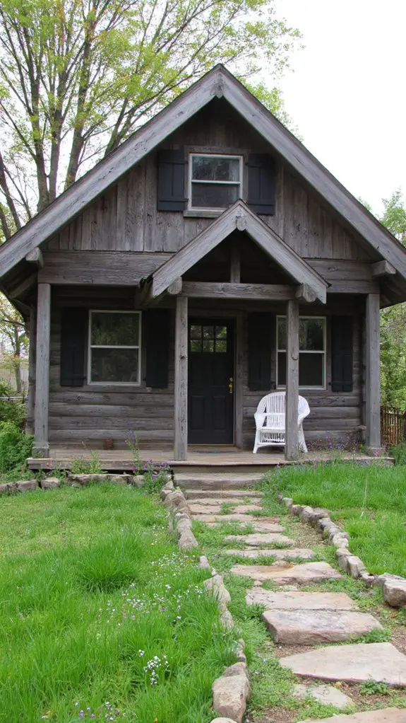 cozy gray cabin contrast