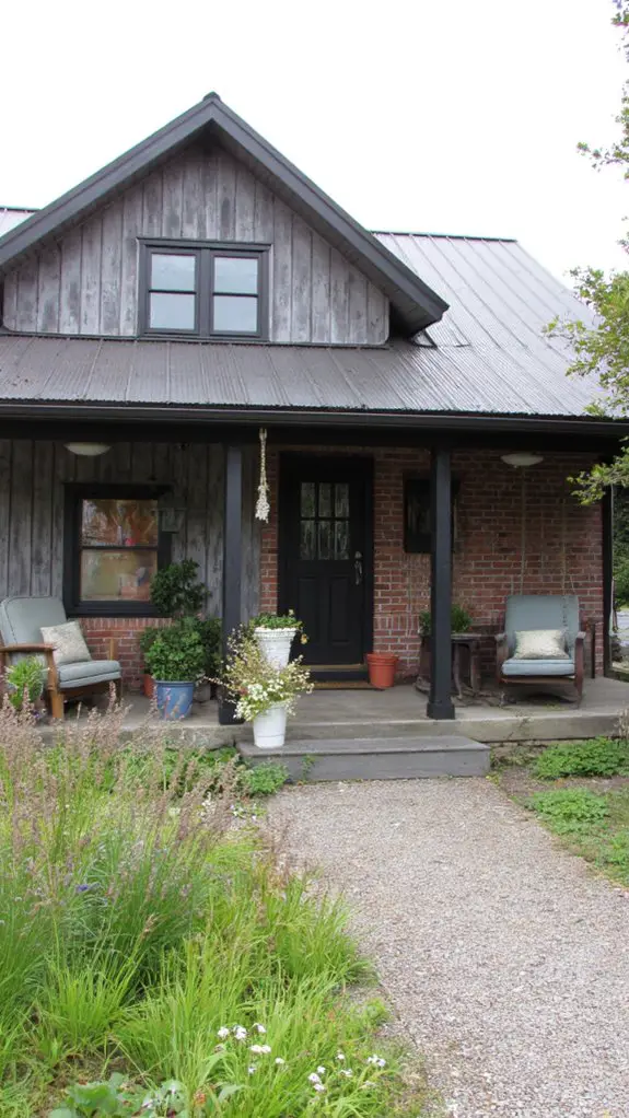 cozy gray open air porch
