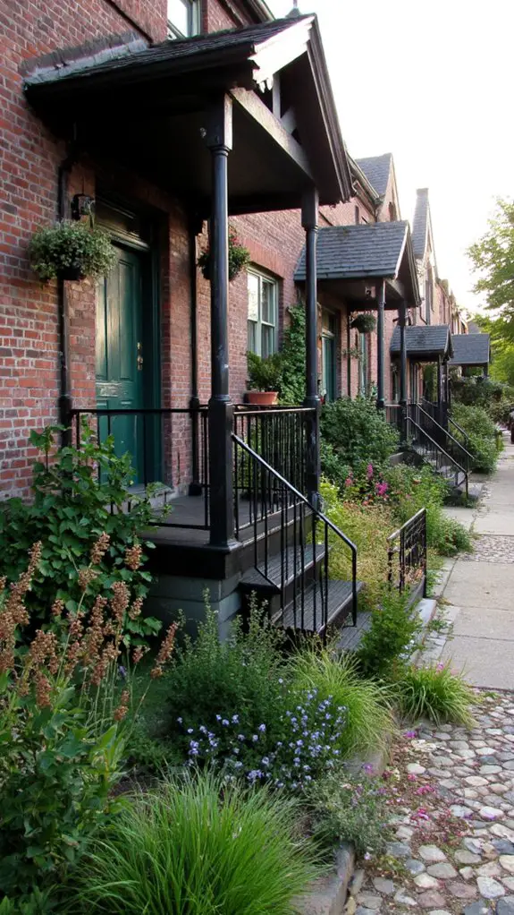 cozy modern dark green cottages