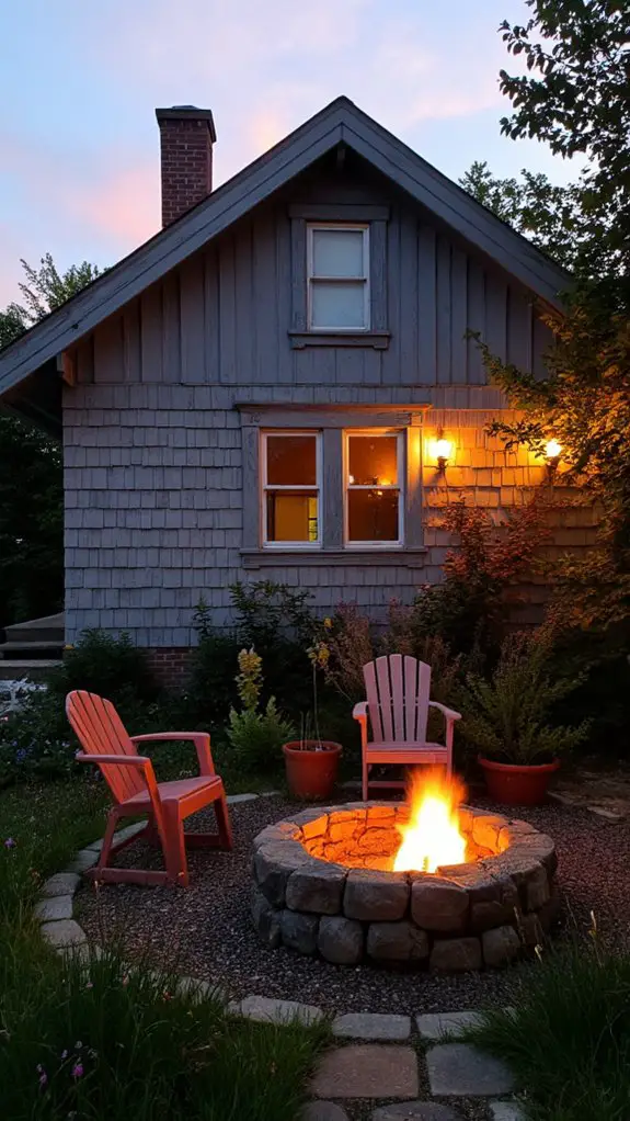 cozy outdoor fire ambiance