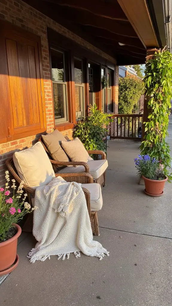 cozy outdoor textile accents