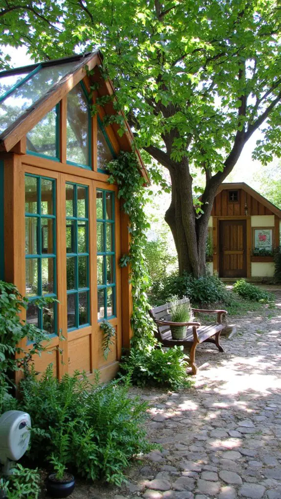 cozy pine greenhouse atmosphere