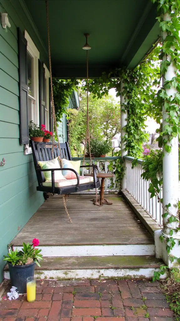 cozy porch swing retreat