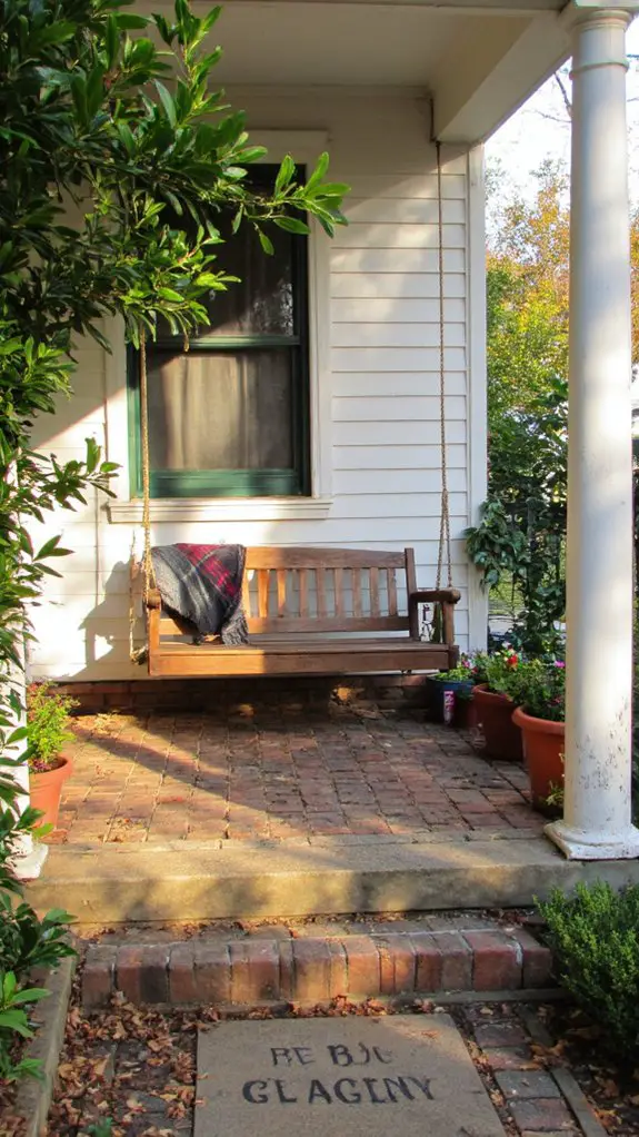 cozy porch swing setup