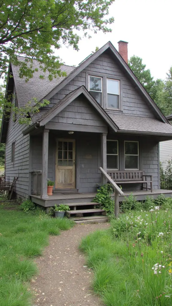cozy rustic gray bungalow