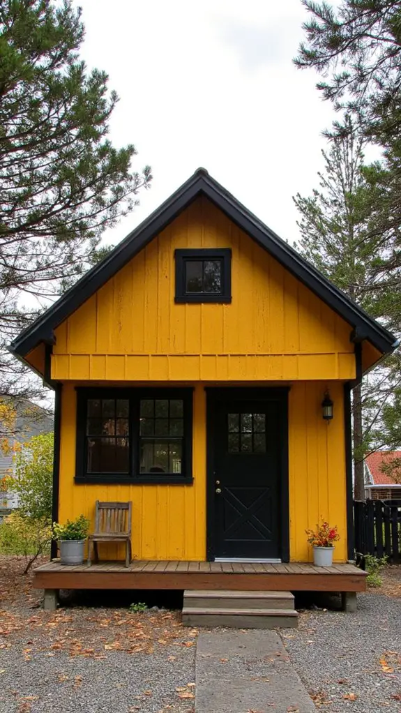 cozy rustic yellow cabin