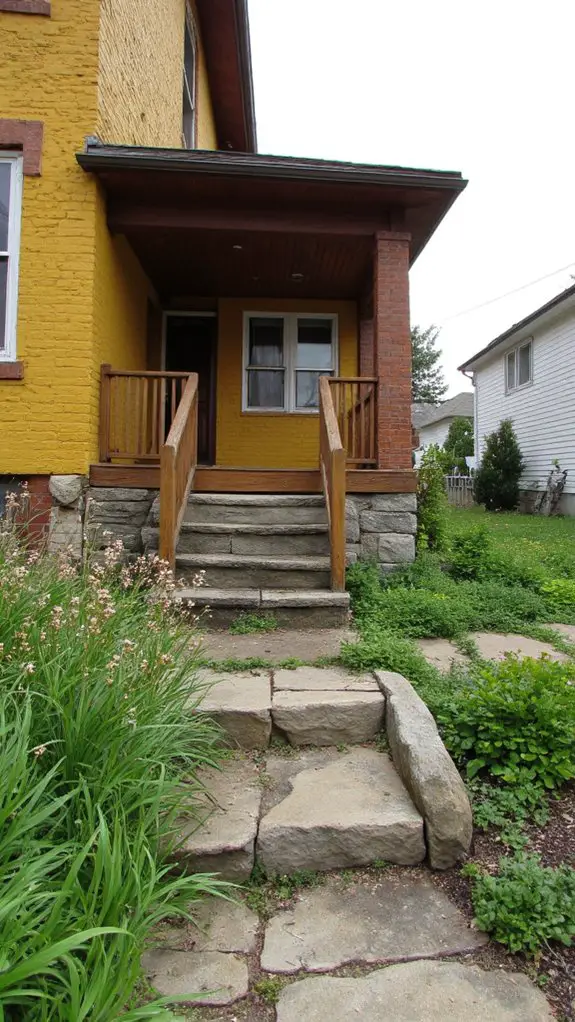 cozy rustic yellow entrance