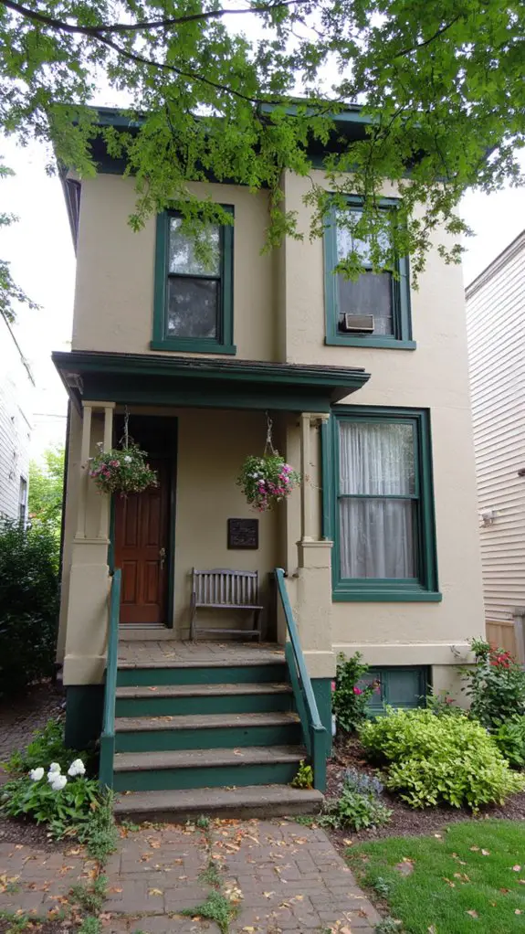 cozy taupe and green