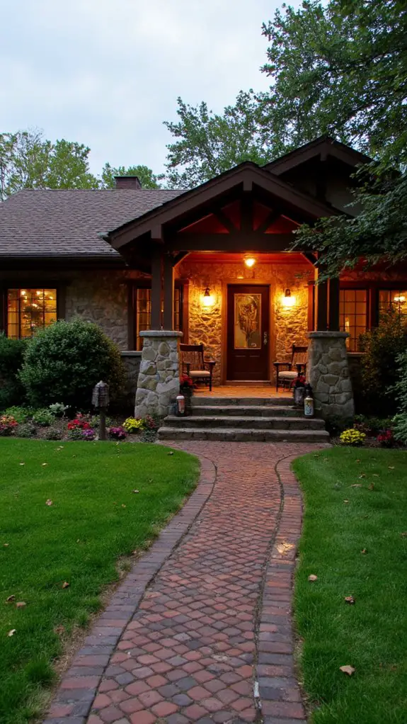 cozy warm toned exterior lighting