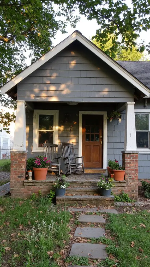 cozy weathered gray farmhouse