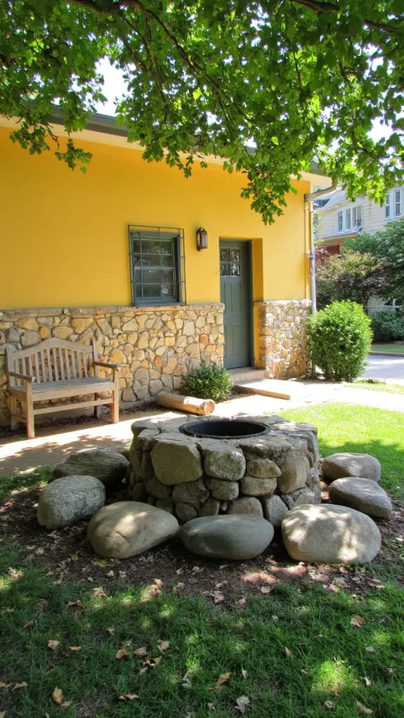 cozy yellow stone ambiance