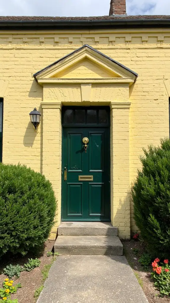 creamy yellow dark green