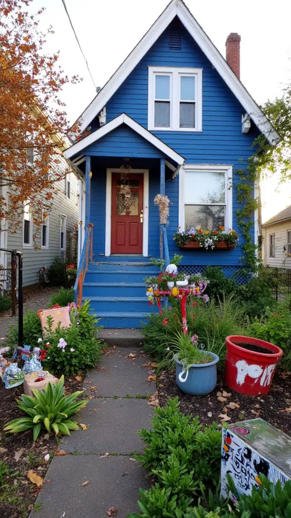 creative blue and white