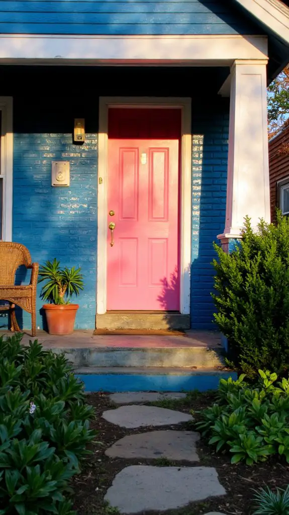 crisp blue warm pink