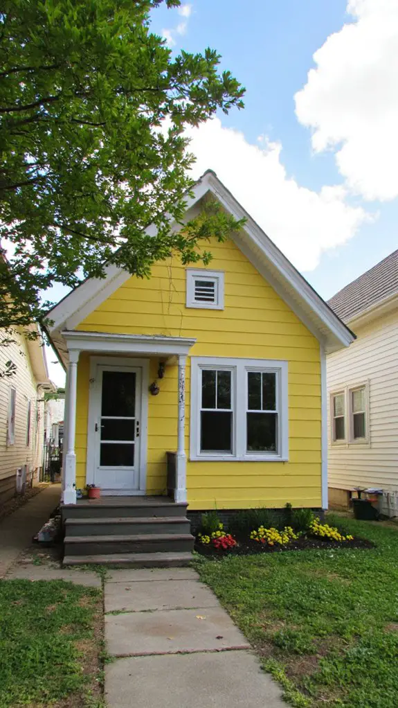 crisp white complements yellow