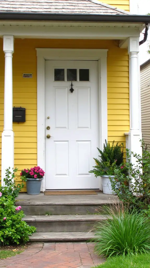 crisp white doors enhance contrast