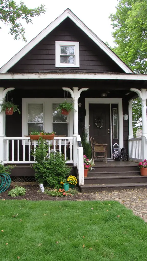 dark brown and white elegance