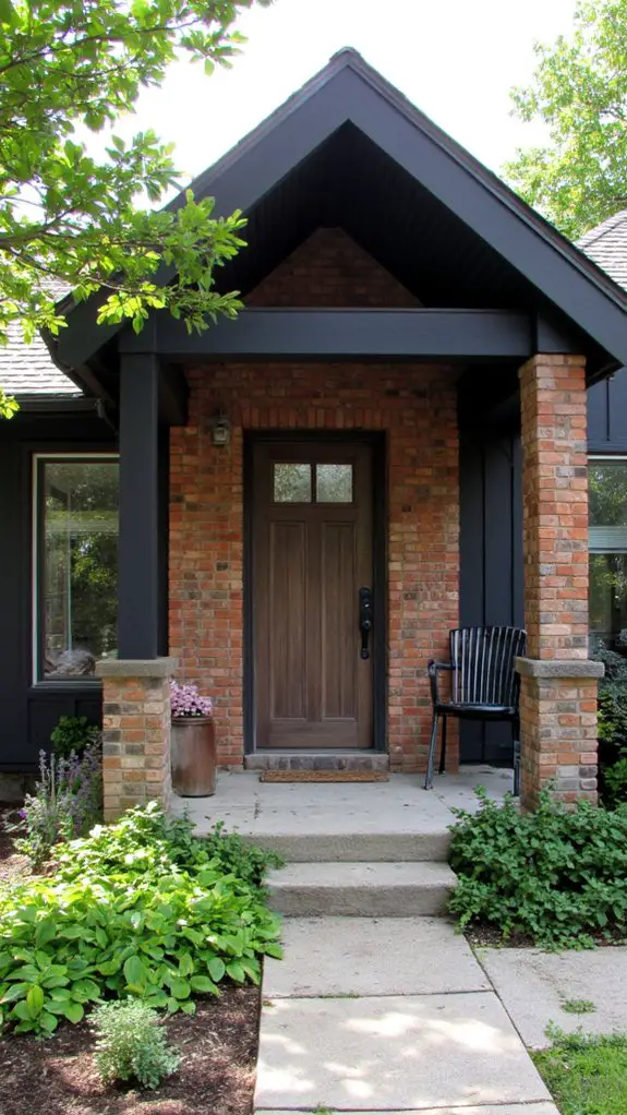 dark gray with brick trim