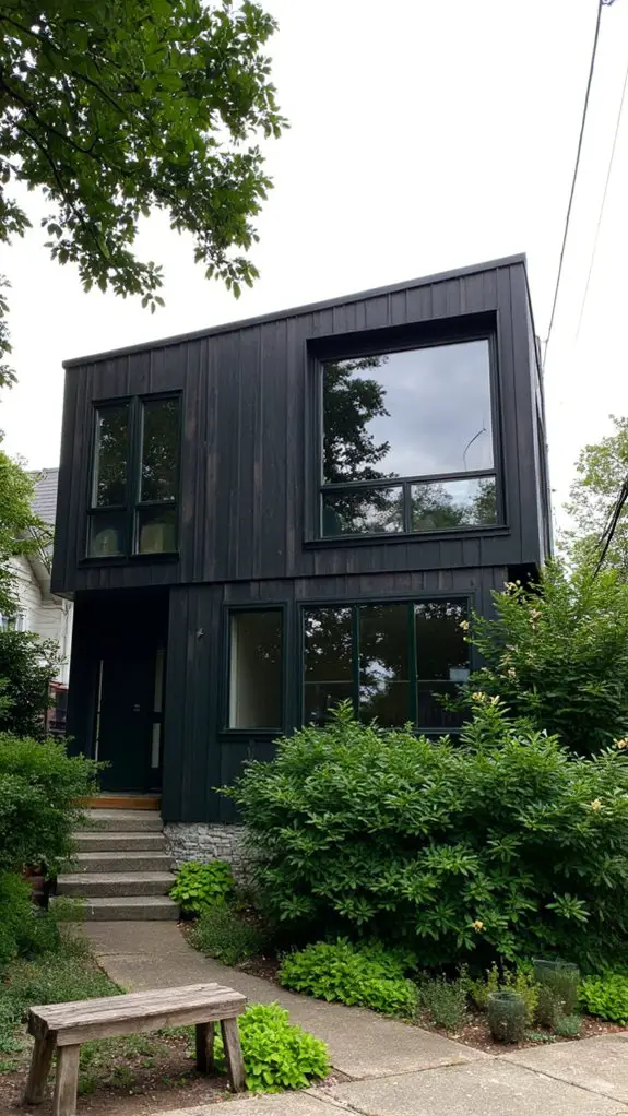 dark green modern houses