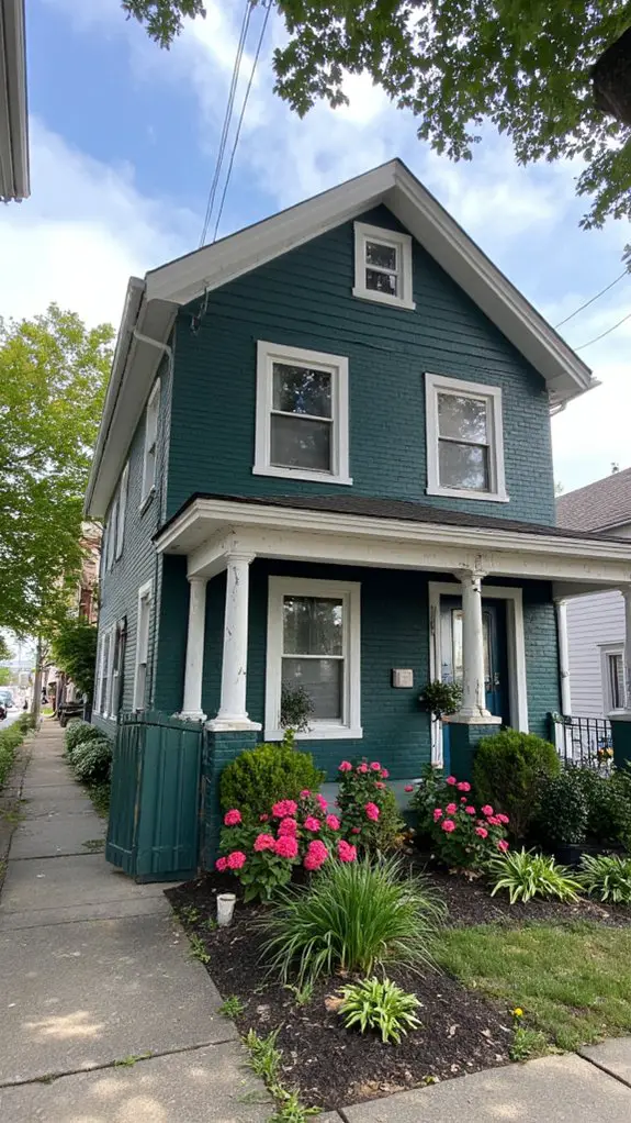 dark teal enhances colonial elegance