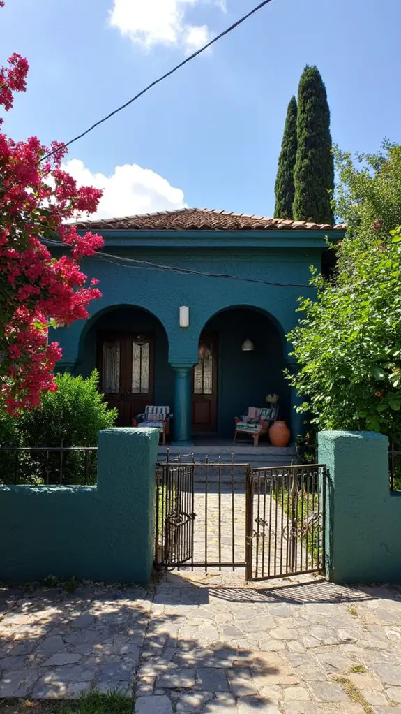 dark teal enhances spanish revival