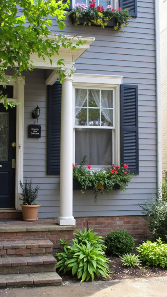 decorative trim enhances shutters