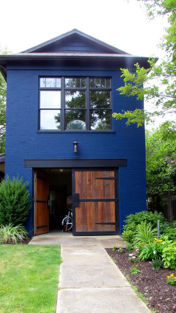 deep azure industrial garage