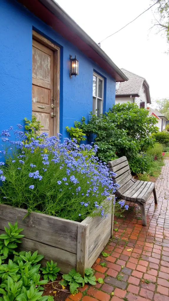 delicate blue flowers thrive
