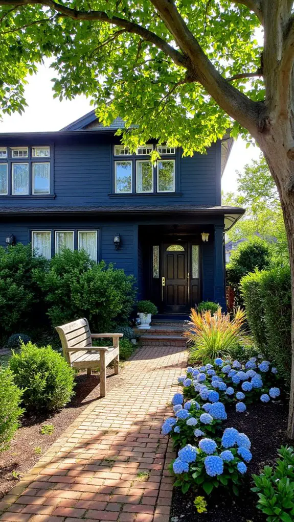 dramatic landscaping enhances luxury