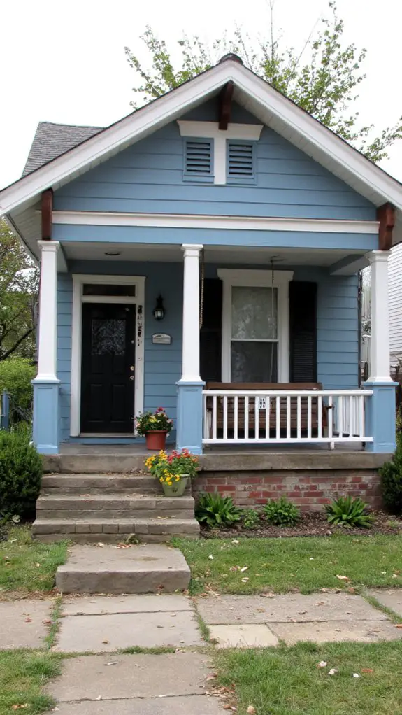 dusty blue and black