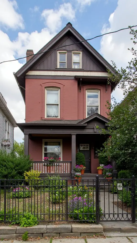 dusty rose dark brown