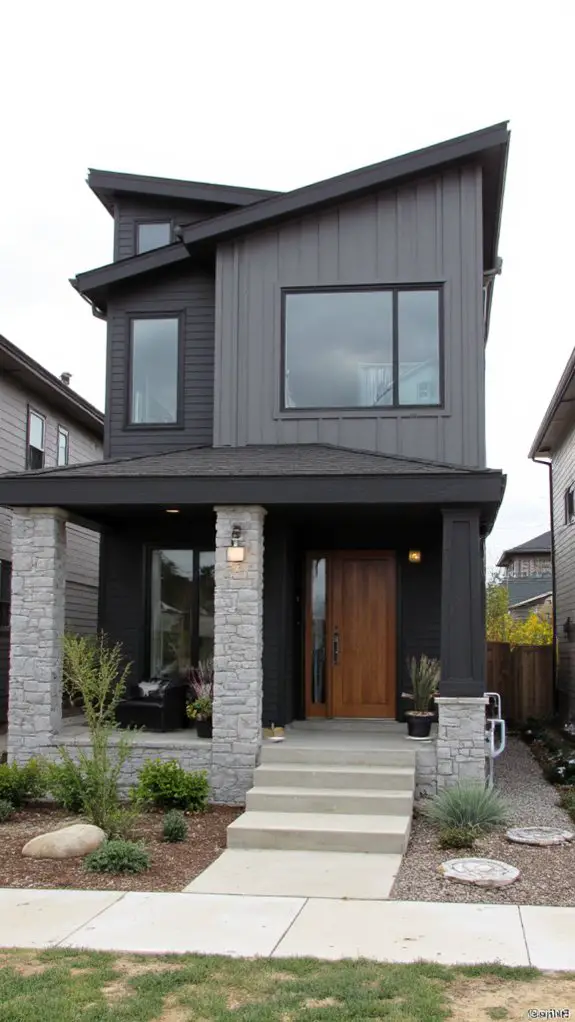 dynamic two tone gray facade