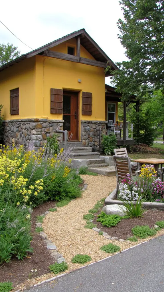 earthy rustic landscaping elements