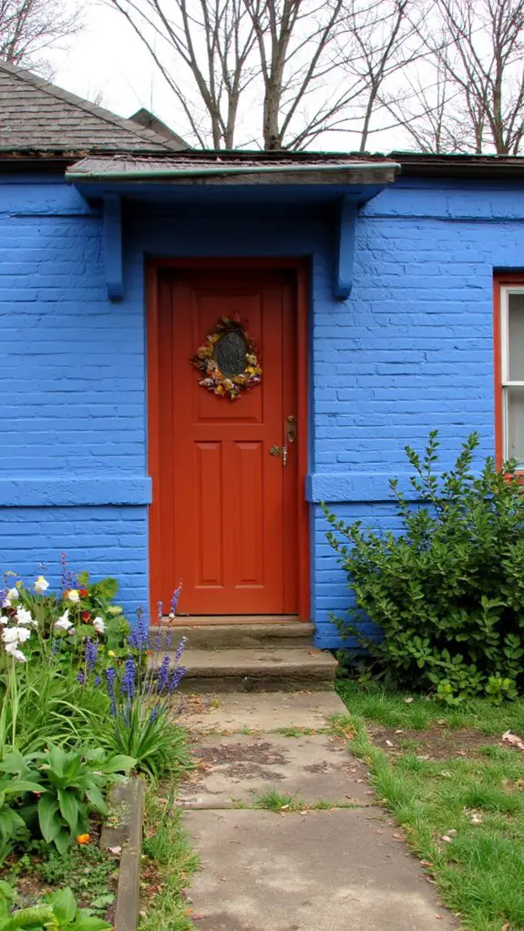 earthy terracotta warmth contrasts