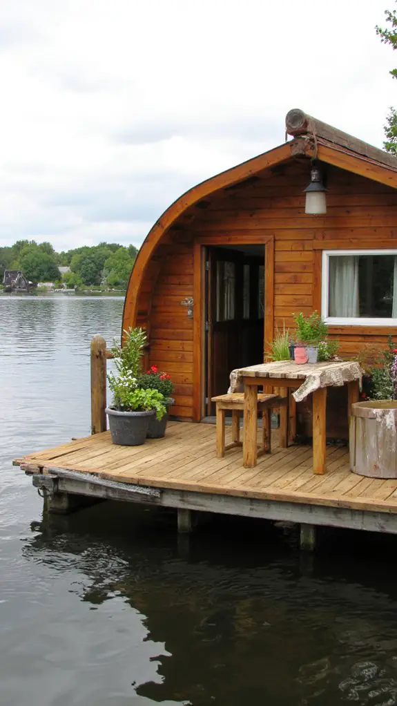 eco friendly wooden houseboat living