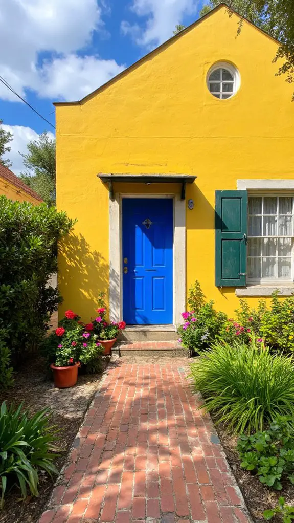 electric blue door contrast
