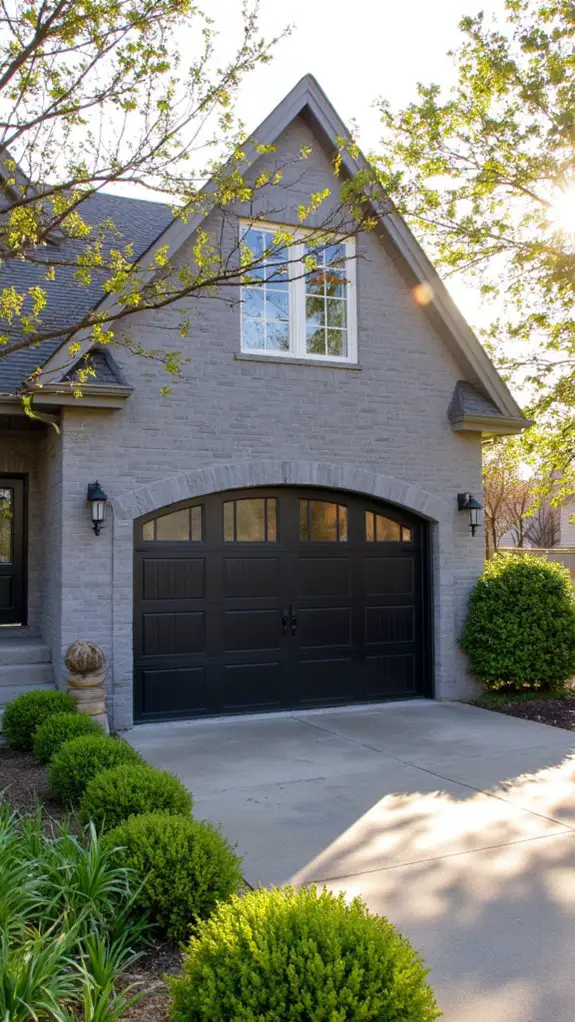 elegant arched black door