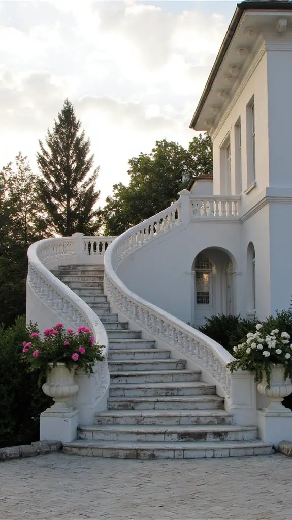 elegant balustrades enhance staircases