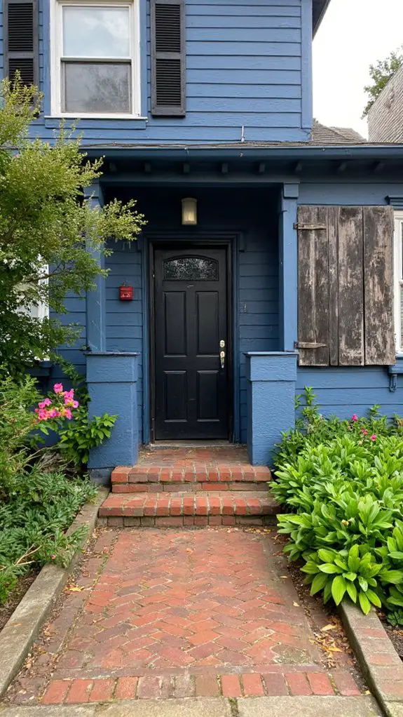 elegant black door contrast