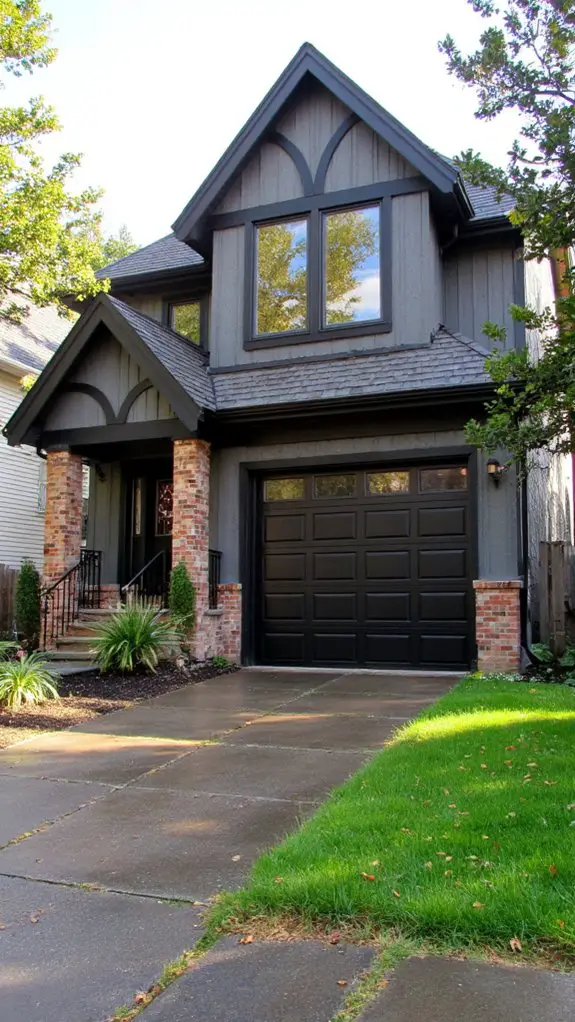 elegant black garage door