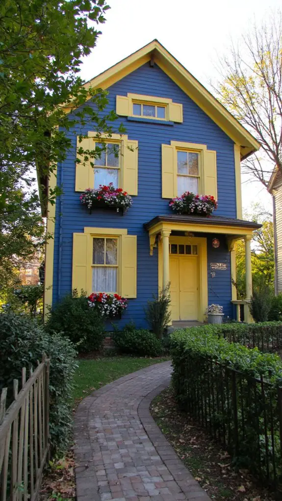 elegant blue and yellow