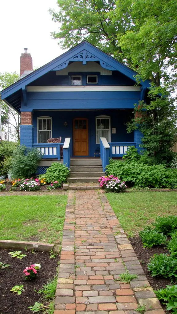 elegant blue craftsman style