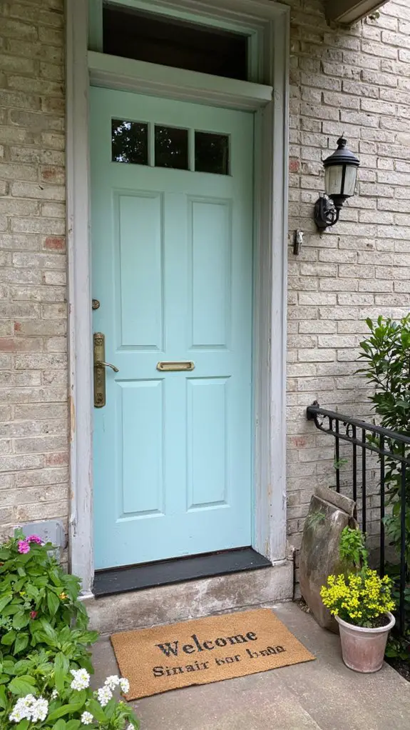 elegant blue green accent door