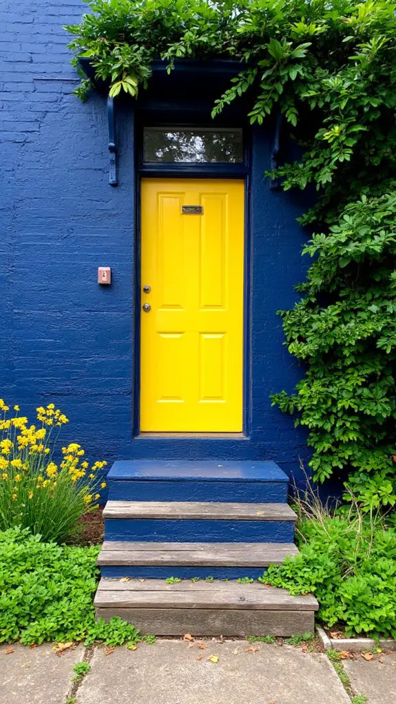 elegant blue vibrant yellow